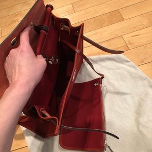 Herbag leather backpack Hermès Burgundy in Leather - 35963339